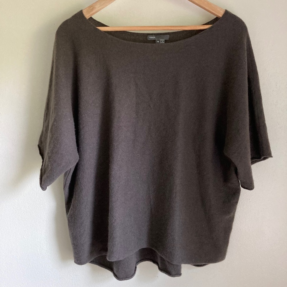 Vince Dark Brown Cashmere Boxy Sweater